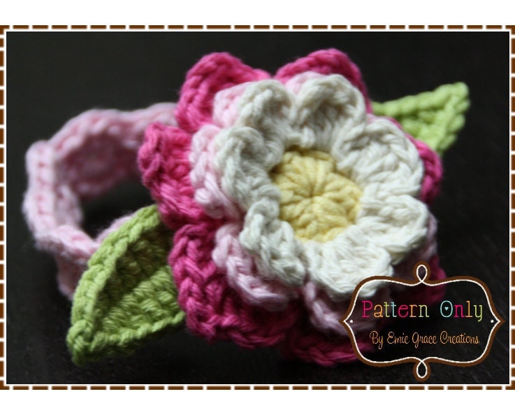 Flower Headband Crochet Pattern - AVA - 605