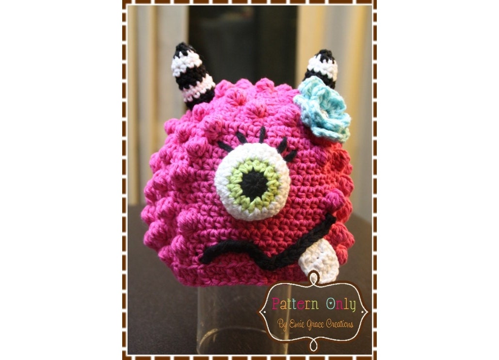 INSTANT DOWNLOAD - Monster Hat Crochet Pattern - Bronster & Missy - 104 --- Permission to Sell Finished Items