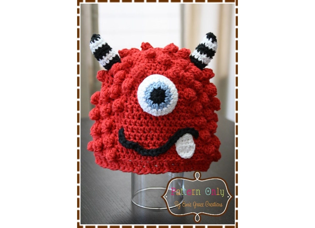 INSTANT DOWNLOAD - Monster Hat Crochet Pattern - Bronster & Missy - 104 --- Permission to Sell Finished Items
