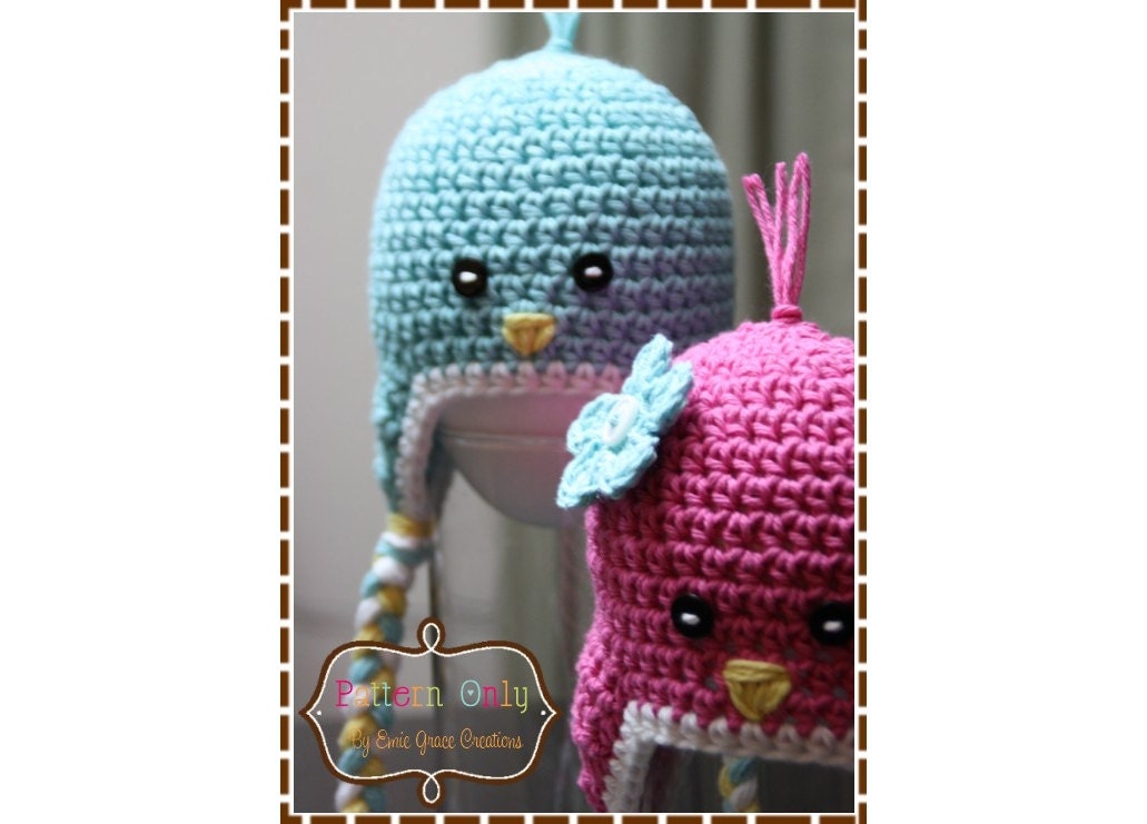 Birdie Hat Crochet Pattern - SWEET TWEETS - 110