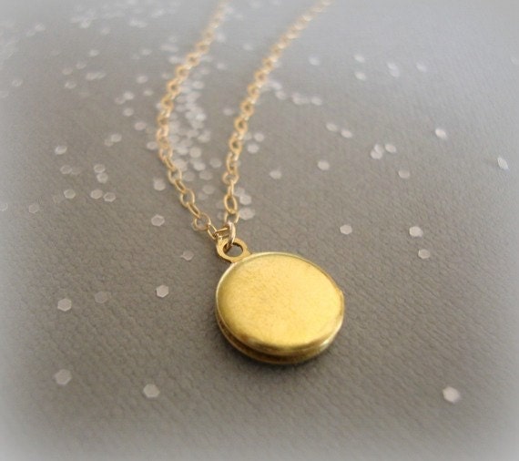 little keeper - sentimental and sweet gold locket - 14k gold filled chain - everyday classic jewelry