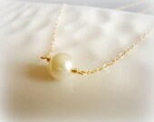 infinity - freshwater pearl solitaire - 14k gold filled chain - lovely bridal gifts - simple classic jewelry