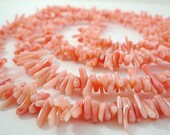 Long Coral Necklace Peach Pink Coral Long Beach Necklace Free Shipping