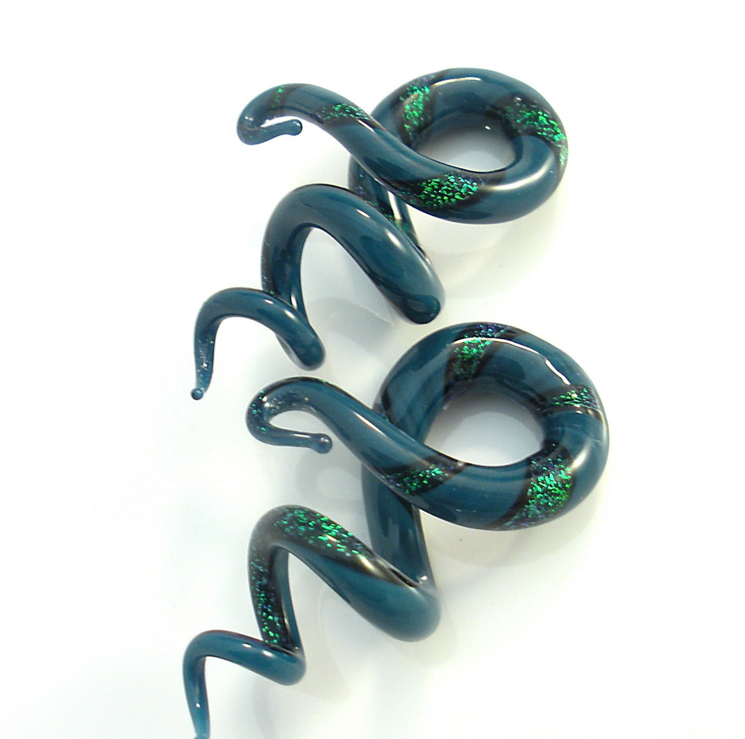 6g,4g,2g (4mm,5mm,6mm) Two-Tone Dichroic Shapes Ear Plug Gauges Borosilicate Pyrex