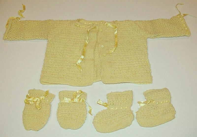 Baby Sweater Mittens and Gloves Handmade Vintage