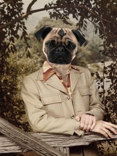 Pugtastic Portrait  - 5 x 7 Fine Art Print