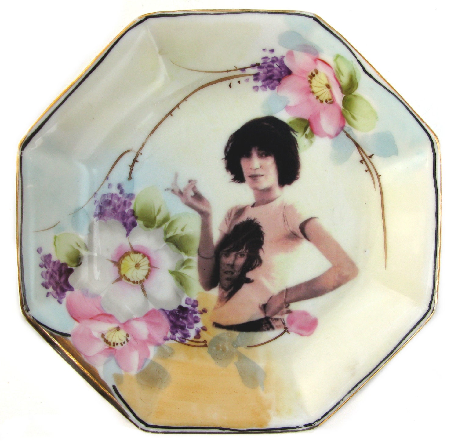 Patti Smith Portrait Plate - Altered Antique Plate