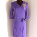 Vintage 1950's 1960's Jewel Tone Wiggle Dress Bow and Applique (m)
