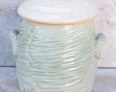 jar green sculptural storage hand made