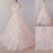 1950s 50s Wedding Dress, Ivory White Floral Chantilly Lace Tulle Beaded Sweetheart Wedding Gown, Full Skirt, Rosette Accents, Beaded Veil