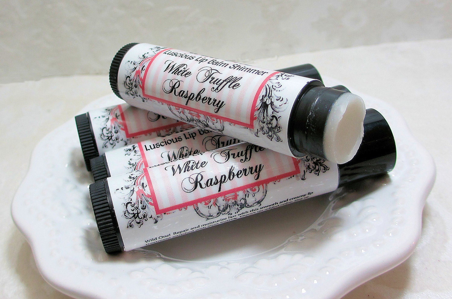 White Truffle Raspberry Lip Balm Shimmer Wild One