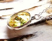 Yellow Swarovski Crystal Necklace, Sunshine Yellow Swarovski Crystal Silver Pendant, Rivoli, Sterling Silver Necklace, Summer Fashion - JBMDesigns