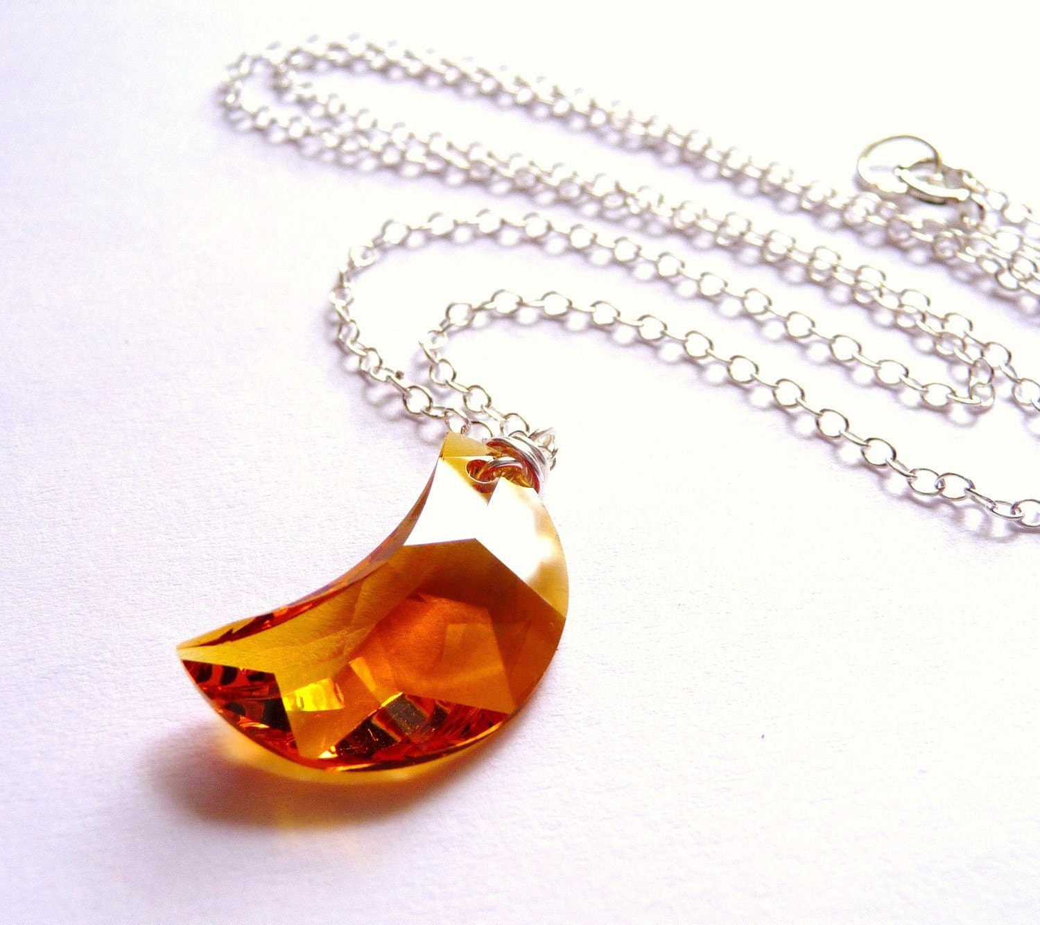 Orange crystal pendant Clearance