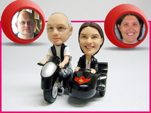 Mini you Figurine couple in motorcycle set