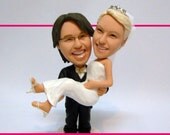 Miniyou wedding cake topper figurine - Groom holding Bride