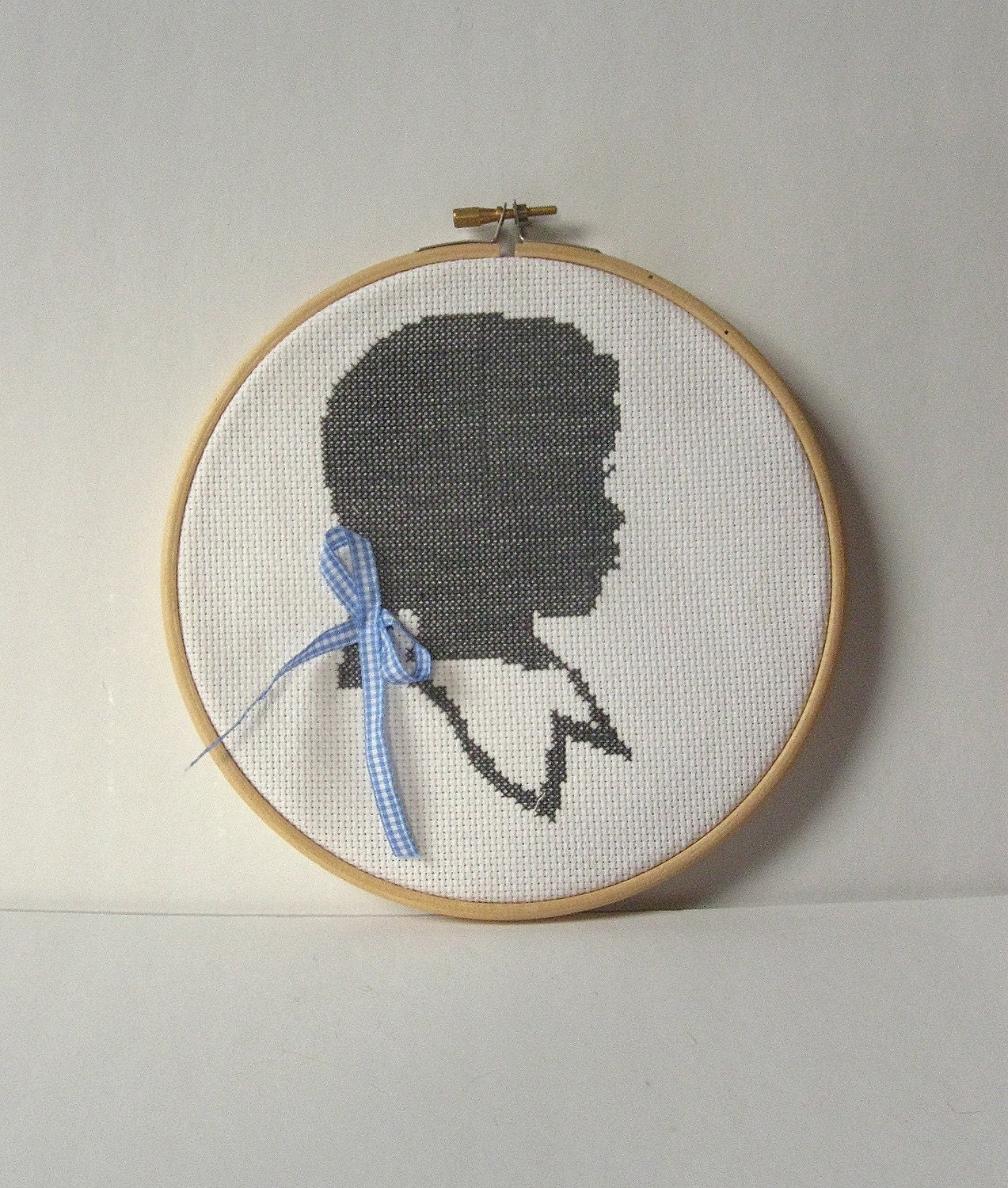 Little Girl Silhouette Finished Cross Stitch Kit
