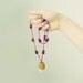 textile necklace - acorn necklace - embroidered necklace - woodland - fairytale wedding