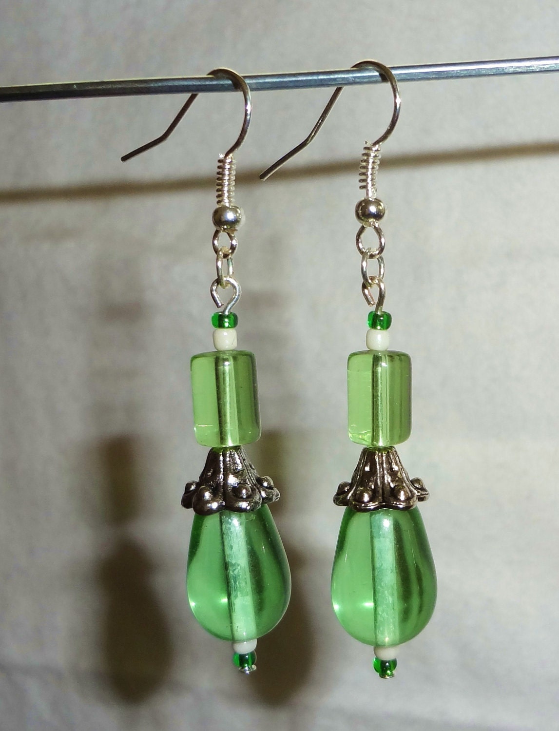 Stunning Green Glass Earrings