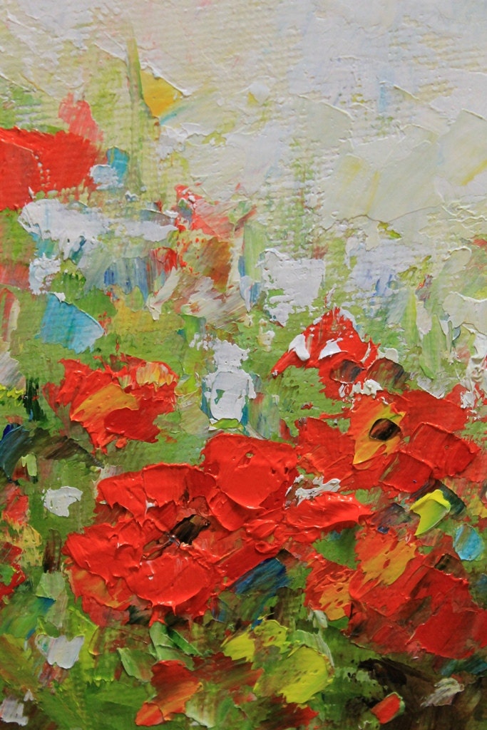Poppy Field- Original Oil Painting  MADE TO ORDER 24x36