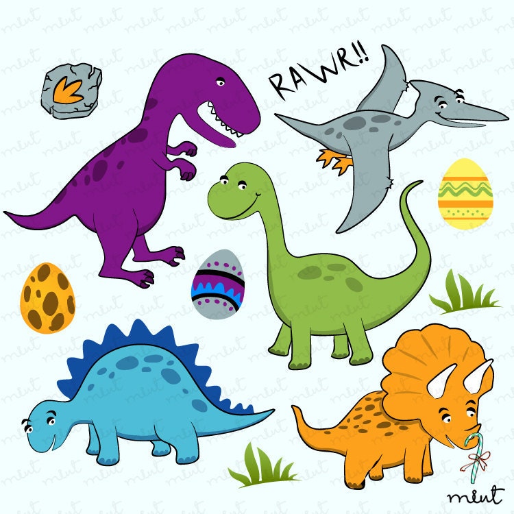 Dinosaur Digital clip art set for Scrapbooking by memomint ...