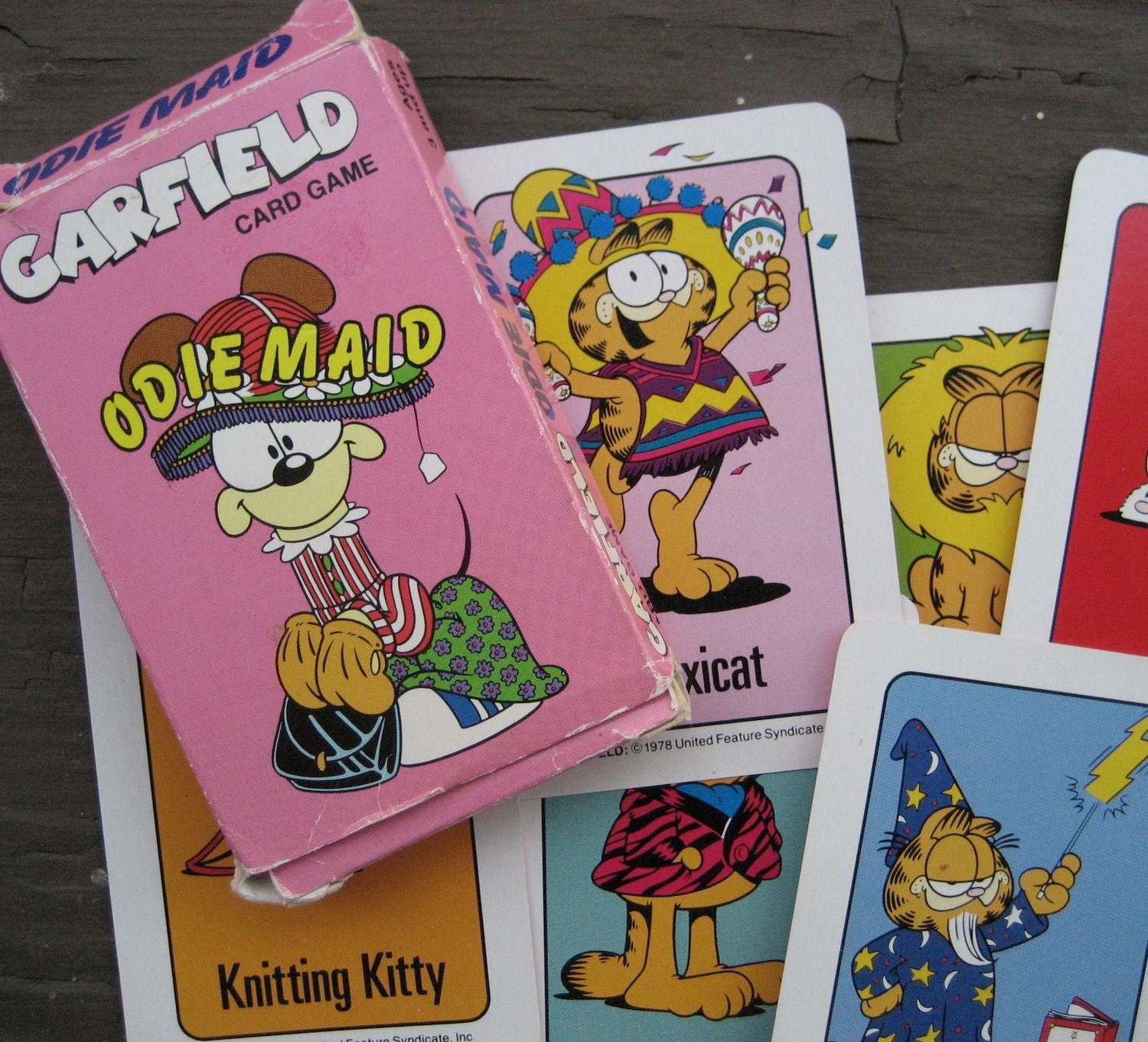 1978 Garfield Old Maid Odie Maid Cards by FoundAlchemy on Etsy