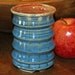 Ceramic Tumbler / Burnt Orange / Blue / Green Lines
