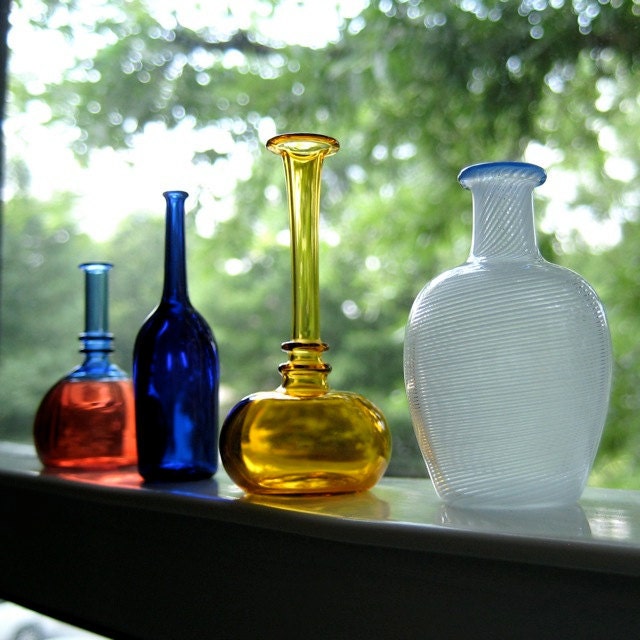 Miniature Pitcher in Purple, Hand Blown Glass