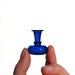 Miniature Scalloped Vase in Blue, Hand Blown Glass