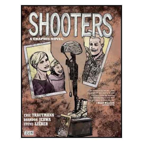 autographed SHOOTERS hardcover graphic novel,  illustrated by Steve Lieber, published by Vertigo,
