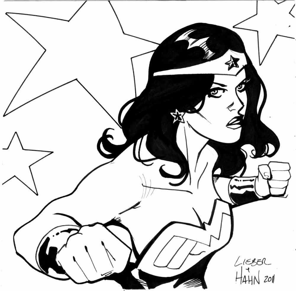 Wonder Woman 6 by 6" sketch by David Hahn and Steve Lieber