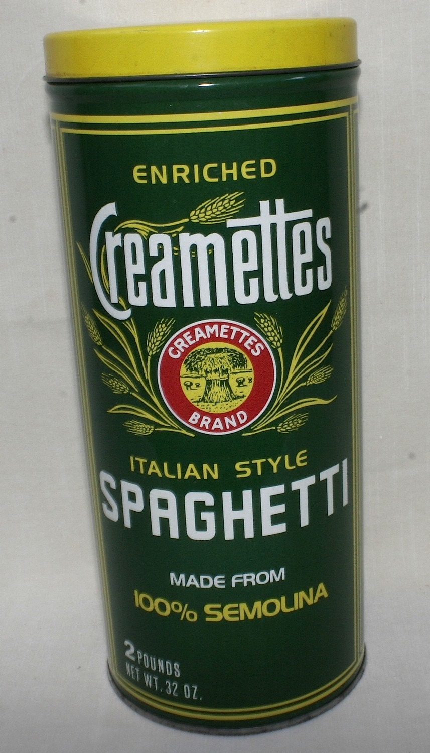 Vintage Metal Creamettes Spaghetti Pasta Tin Can by JoeBlake