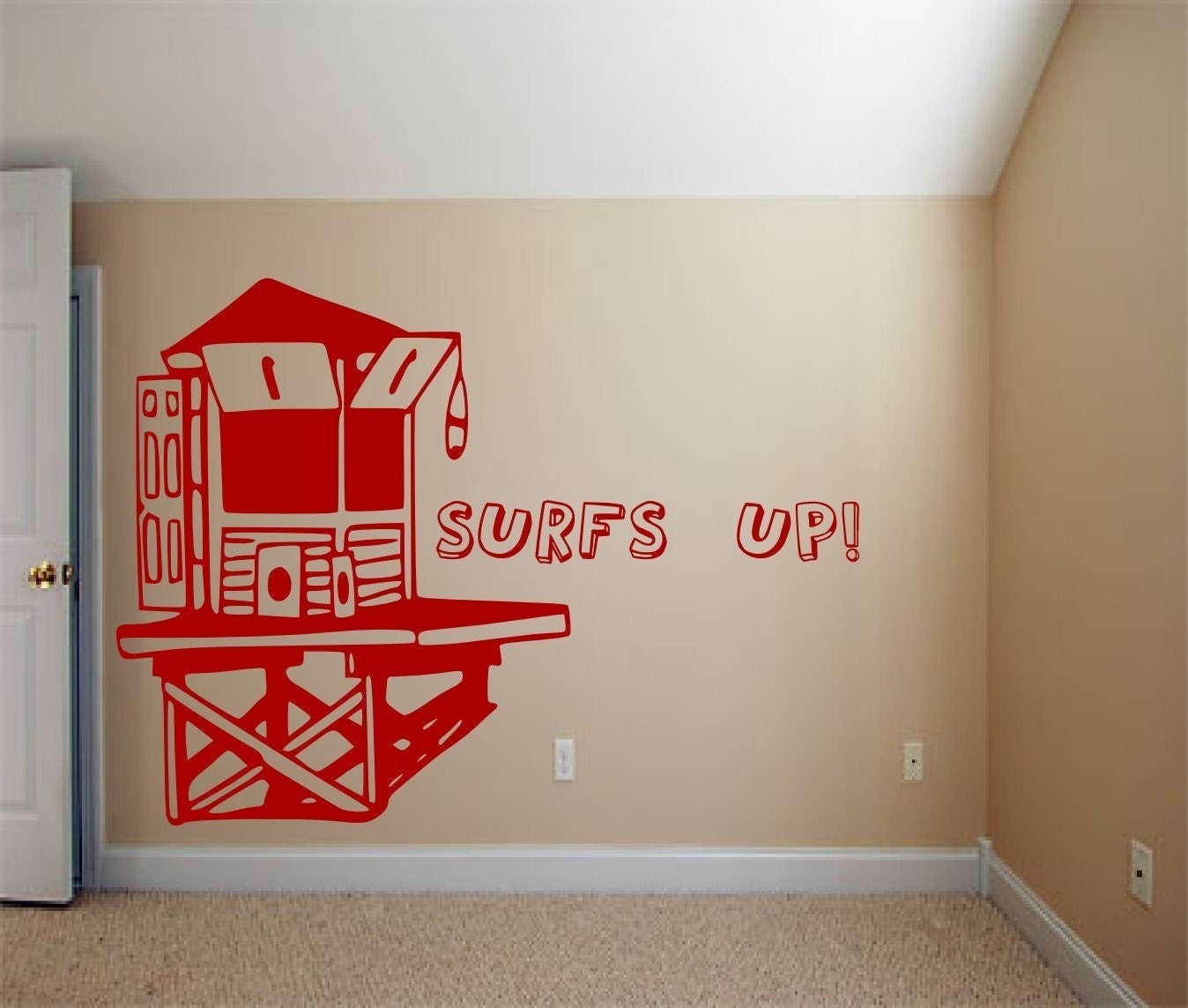 Lifeguard Beach Tower - Big Custom Words Lettering - Vinyl wall art decals sticker by 3rdaveshore