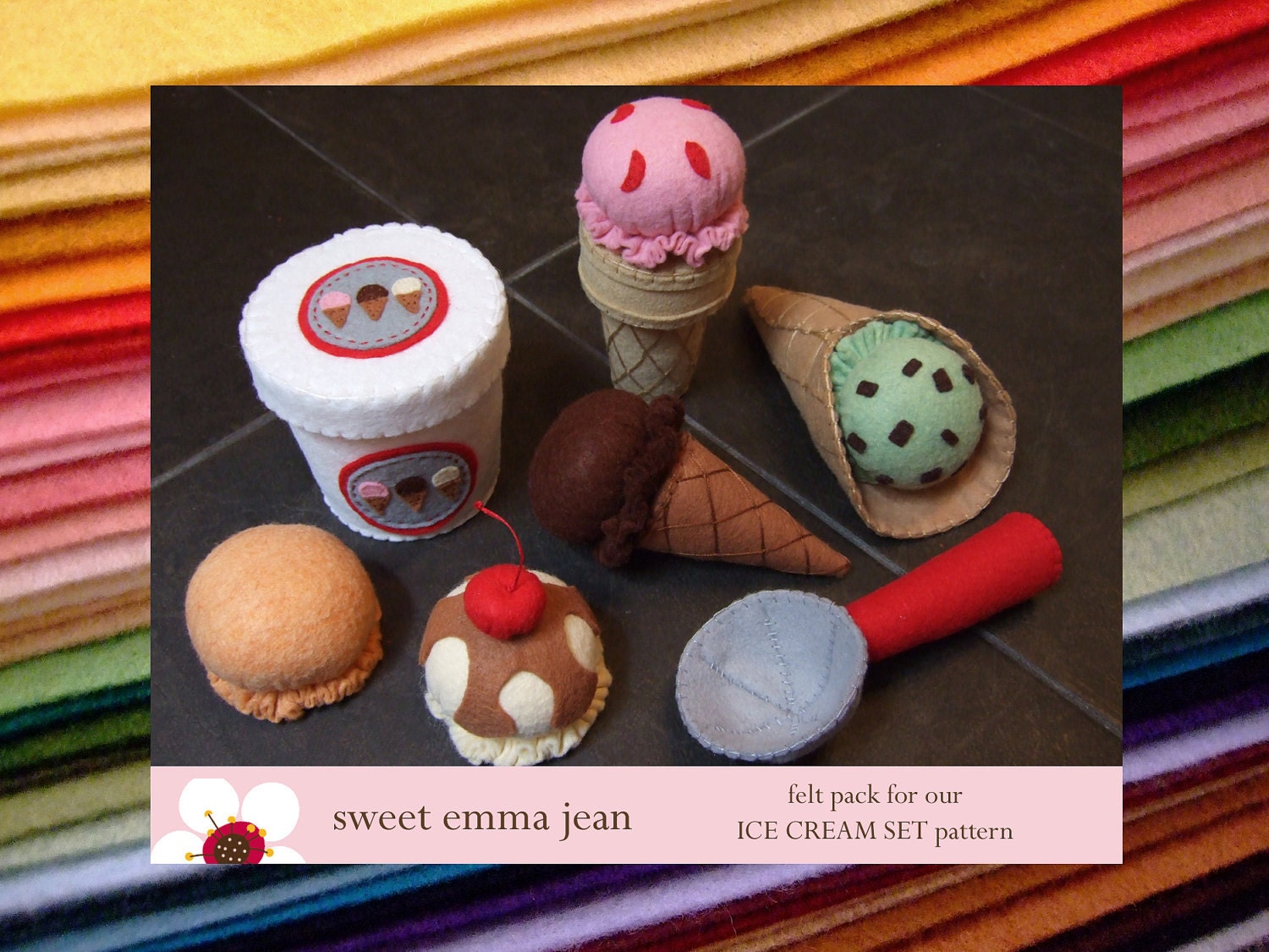 Felt Pack to make our Ice Cream Set