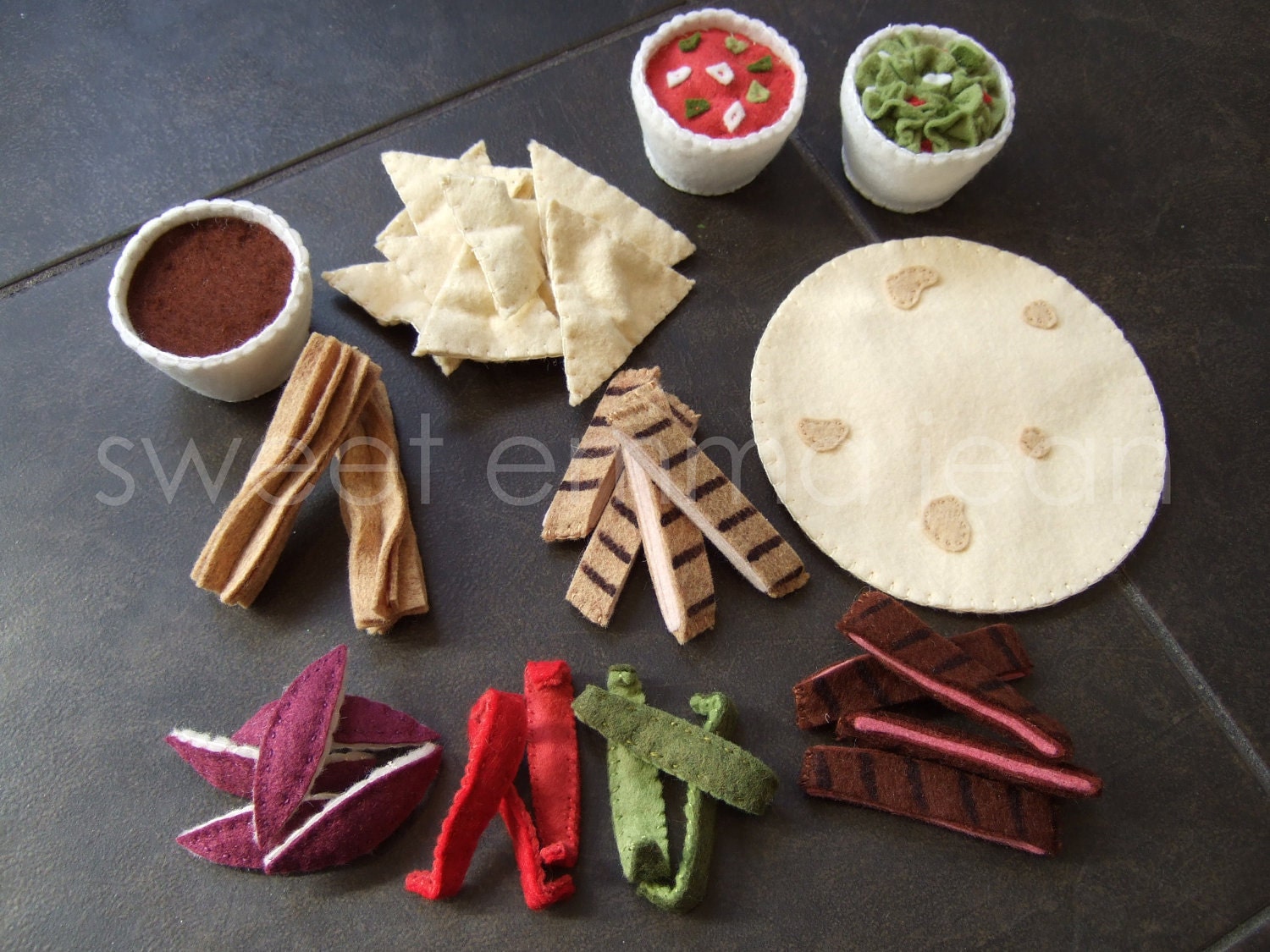 Cinco de Mayo Felt Food Pattern Special - Taco & Fajita Dinners - Felt Mexican Food PDF - DIY Felt Food