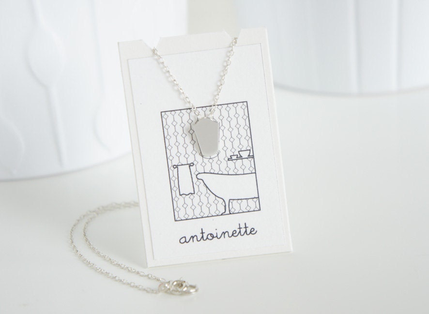 ANTOINETTE - Miniature Mirror Pendant Necklace in Sterling Silver - Handcrafted my Gemagenta - Little Pendant, Tiny, Delicate Necklace