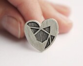 FACETED HEART RING- 199 Carat Series - Sterling Silver - Handmade by Gemagenta - Heart Cut Diamond, Modern, Edgy, Contemporary