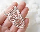 SUKKAR Silver Necklace - Moroccan Sugar Collection - Handmade, organic, lacy, bohemian, henna, bridal jewelry, curb chain, amulet, candy