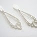 LINGERIE DANGLE LONG Earrings - Sterling Silver - Handmade by Gemagenta - Black or White - Wedding, Romantic, Lace, Light, Heart