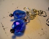 Deep Blue Angelic Teardrop Earrings