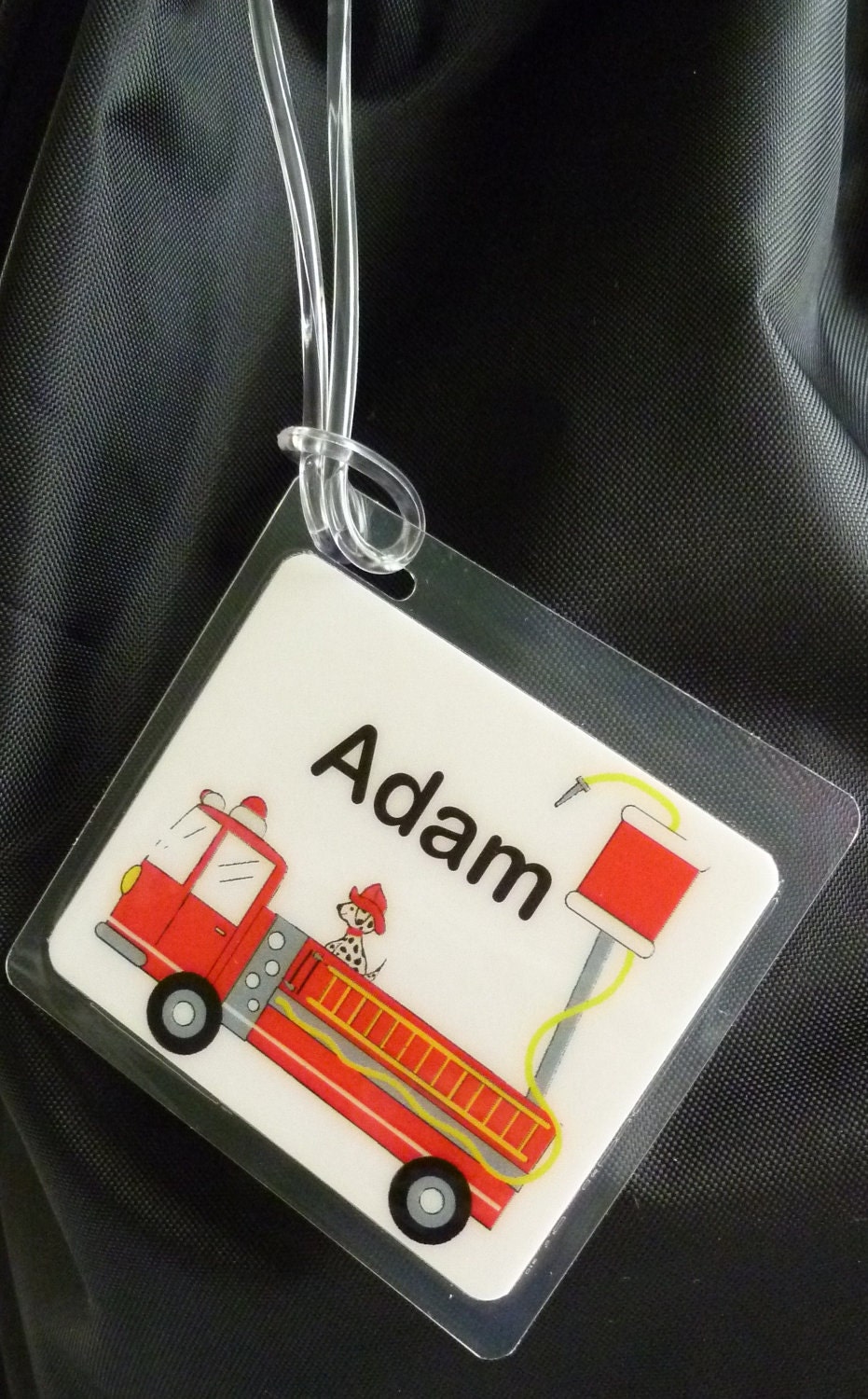 Bag Tag /Name Tag Firetruck style by Toddle Tags