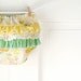 Ruffle Butt Diaper Cover Bloomer- Ivory, Lemon Yellow, and Green Vintage Floral- 6m 12m 18m- Baby Shower Gift- Baby Spring Fashion- Recycled