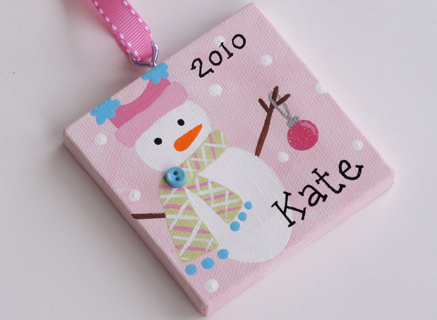 3x3 Canvas Christmas Ornament  - Personalized