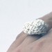 White Paper Yarn Ring on old-silver base