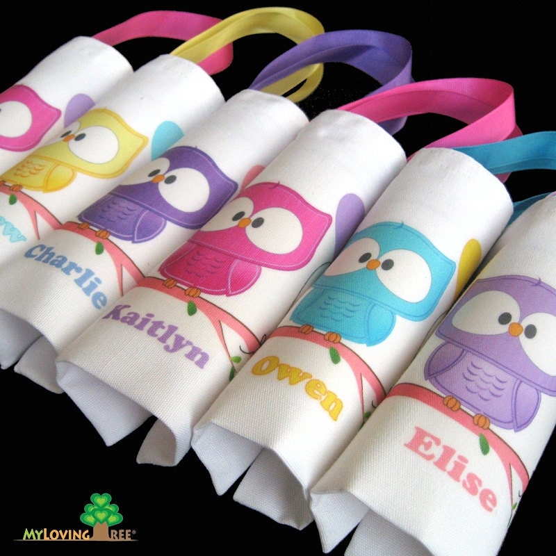 Personalized owl themed first birthday party favor bags gift bags tote bags for kids Il_170x135