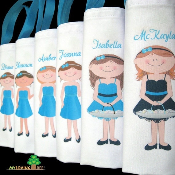 Personalized bridesmaids gifts bags wedding or bridal shower party or wedding favors or thank you gift totes Il_570xn