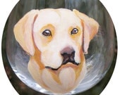Yellow Lab Wine Glass Hand Painted