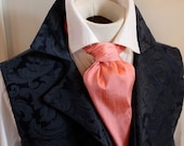 FORMAL Victorian Ascot Tie Cravat - Salmon Pink Dupioni SILK