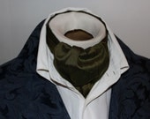 DAY Cravat Victorian Ascot Tie Cravat - Tuscan Olive Green Dupioni SILK