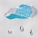 Rain Cloud Stained Glass Sun Catcher Blue Crystals Handmade OOAK