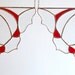 PAIR Red Stained Glass Window Valance Victorian Window Corners Bevels White Panel Handmade OOAK